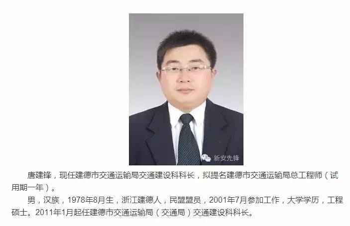 建德市管干部最新任免